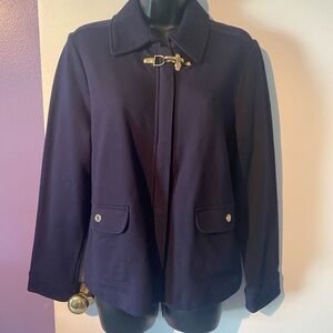 Ralph Lauren Women's Navy Pea Coat With Gold Hardware Size Petite Large